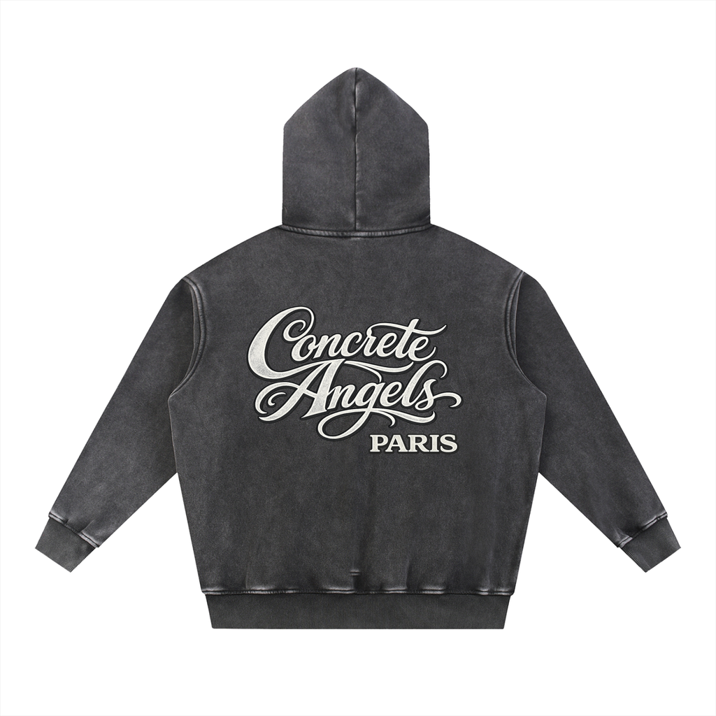 355 GSM Concrete Angels Snow Wash Oversize Hoodie