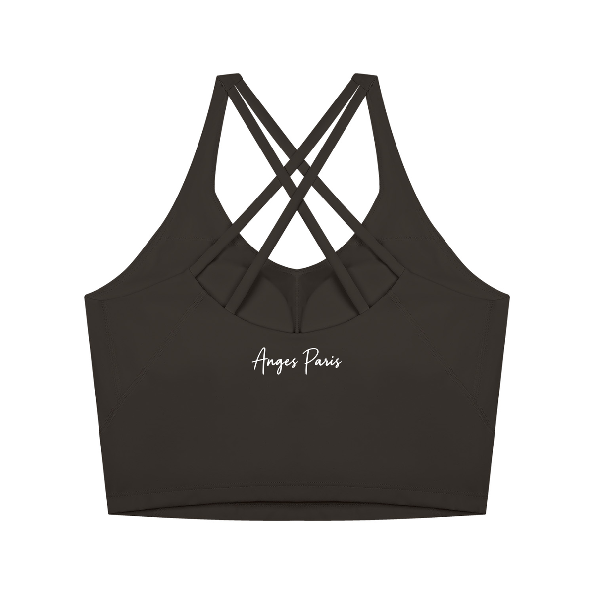 AP Cross Back Tank Top- Coffee/Black