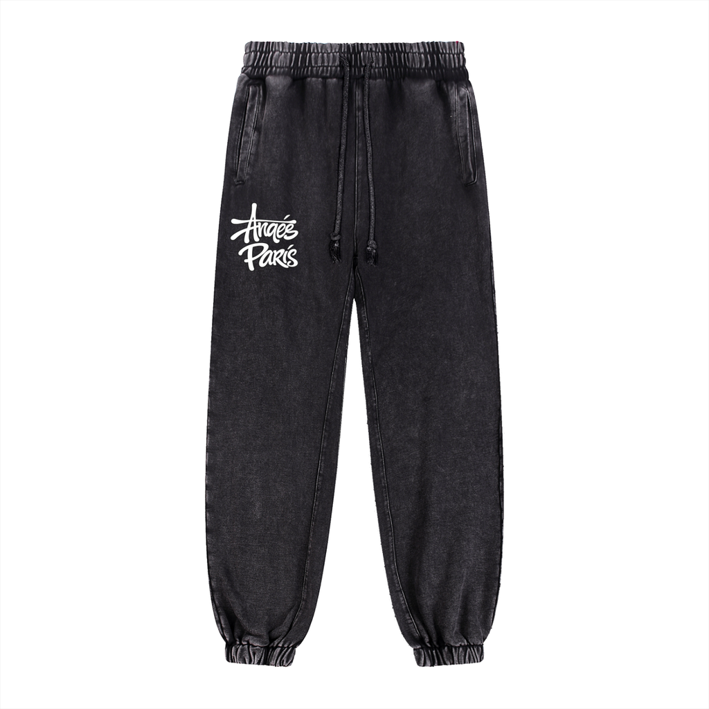 400 GSM Anges Paris Snow Wash Heavyweight Sweatpants