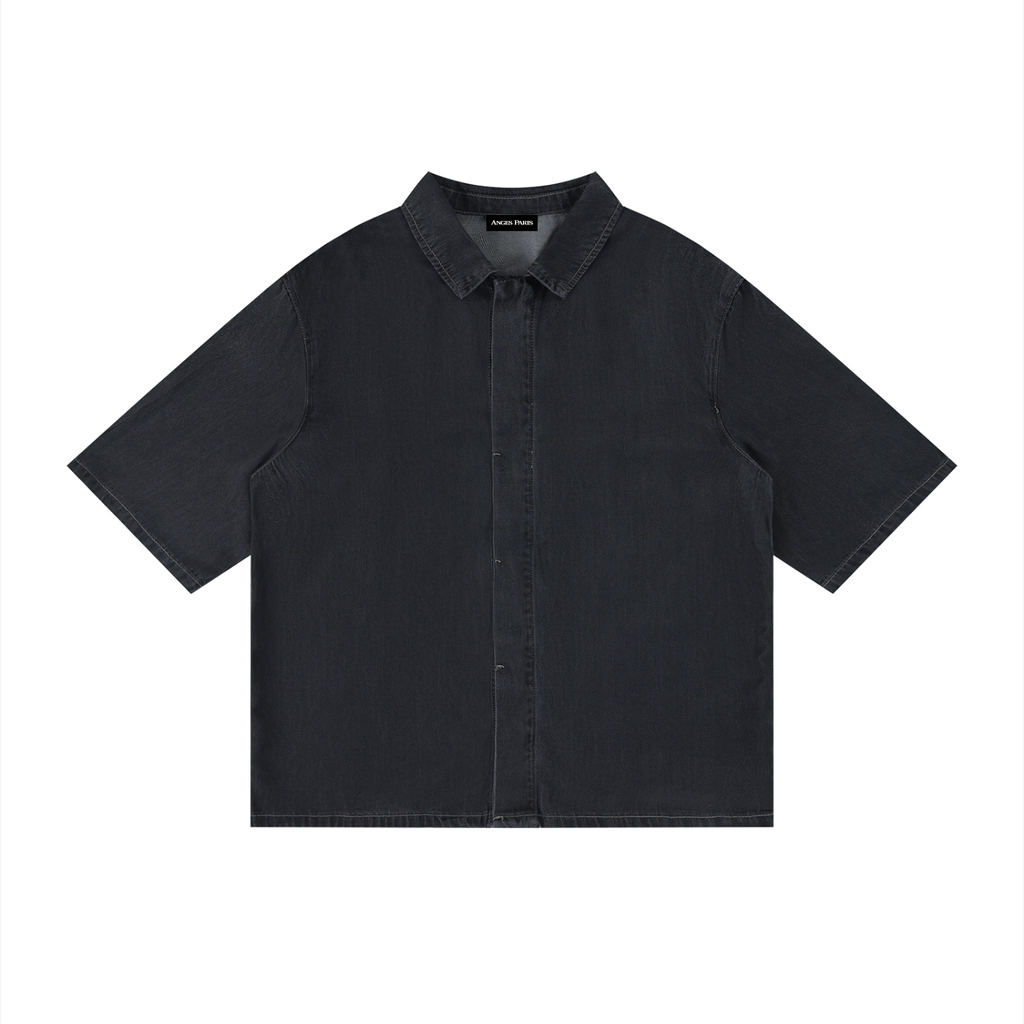 Anges Beton Vintage Wash Drop Shoulder Lyocell Shirt