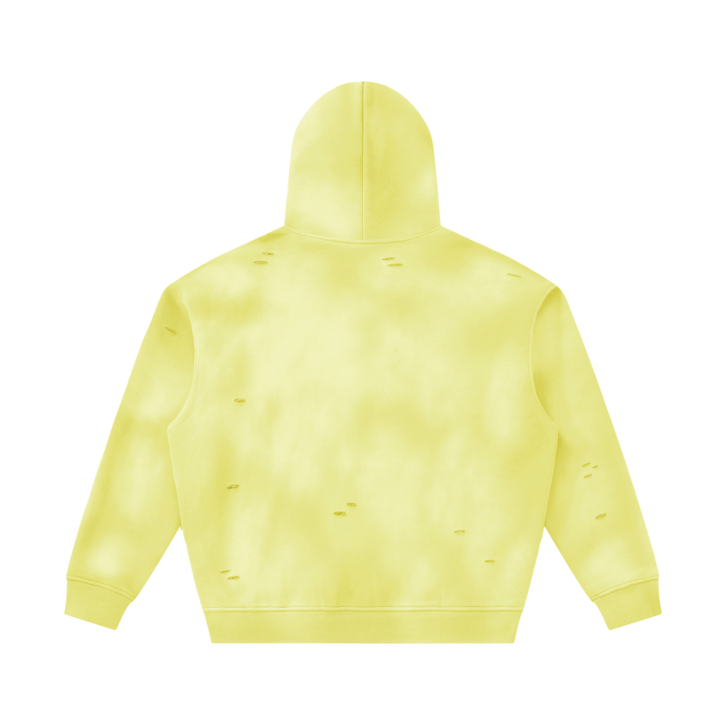 350 GSM Anges Paris Sunfade Frayed Fleece Hoodie