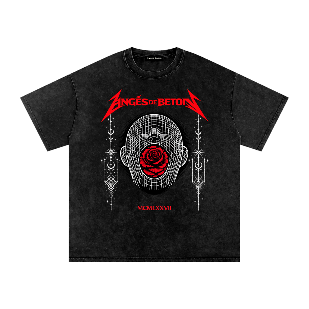 250 GSM Mouth of Roses Snow Wash T-Shirt