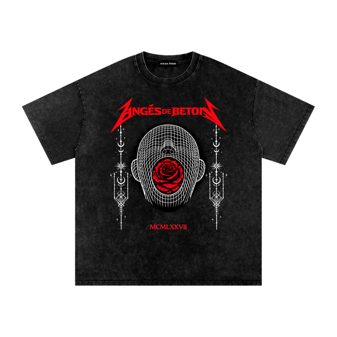 250 GSM Mouth of Roses Snow Wash T-Shirt