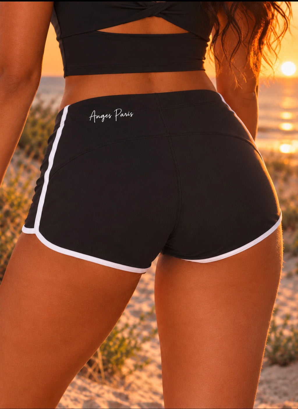 AP High Rise Shorts- Black/Navy
