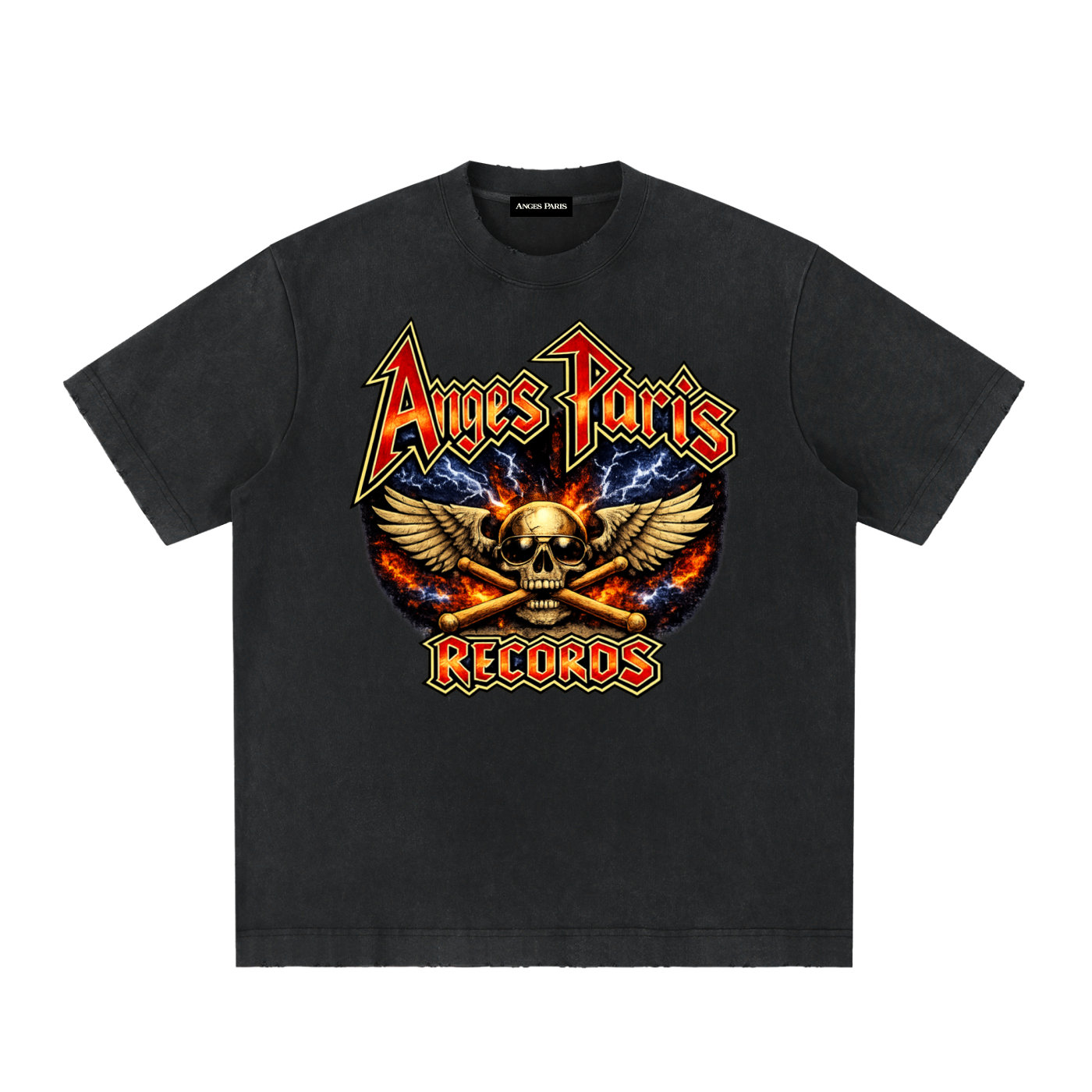 430 GSM Anges Paris Records Heavyweight T-Shirt