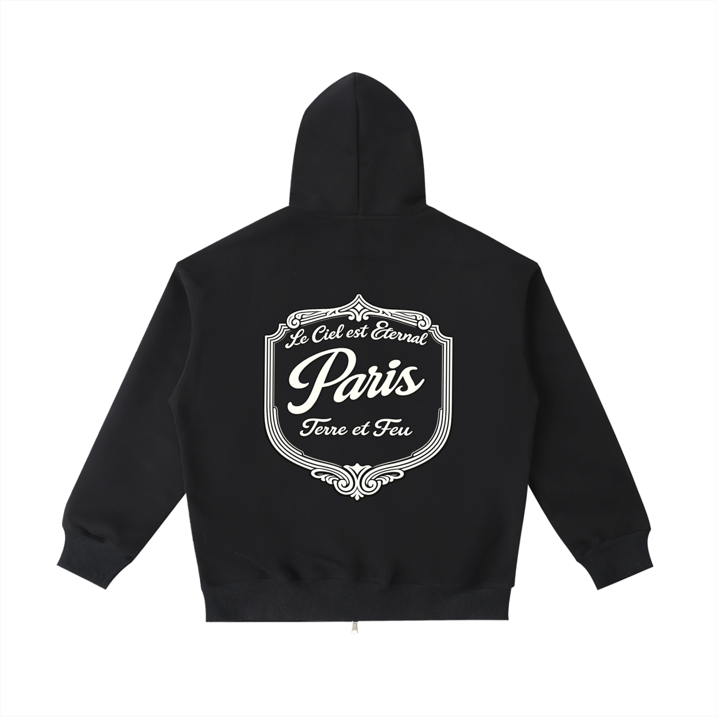 420 GSM Anges Paris Zip Heavyweight Pocket Hoodie