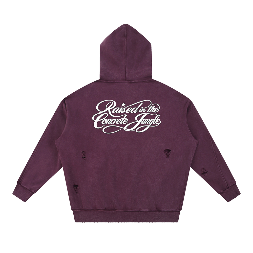 420 GSM Anges Beton Distressed Hoodie