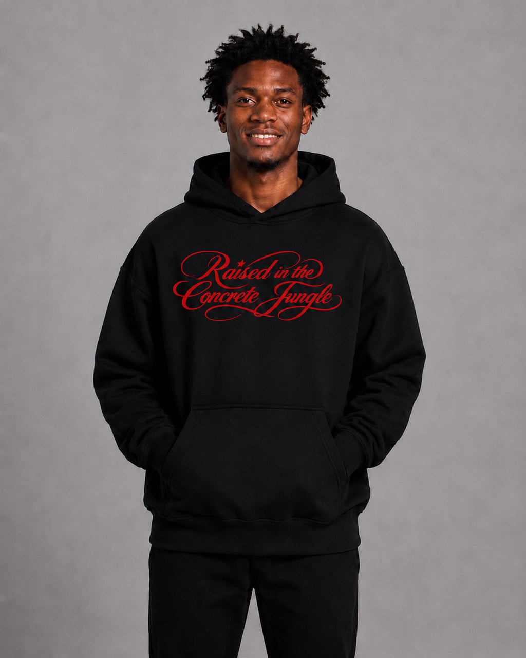 460 GSM Raised Script Kanji Heavyweight Fleece Hoodie