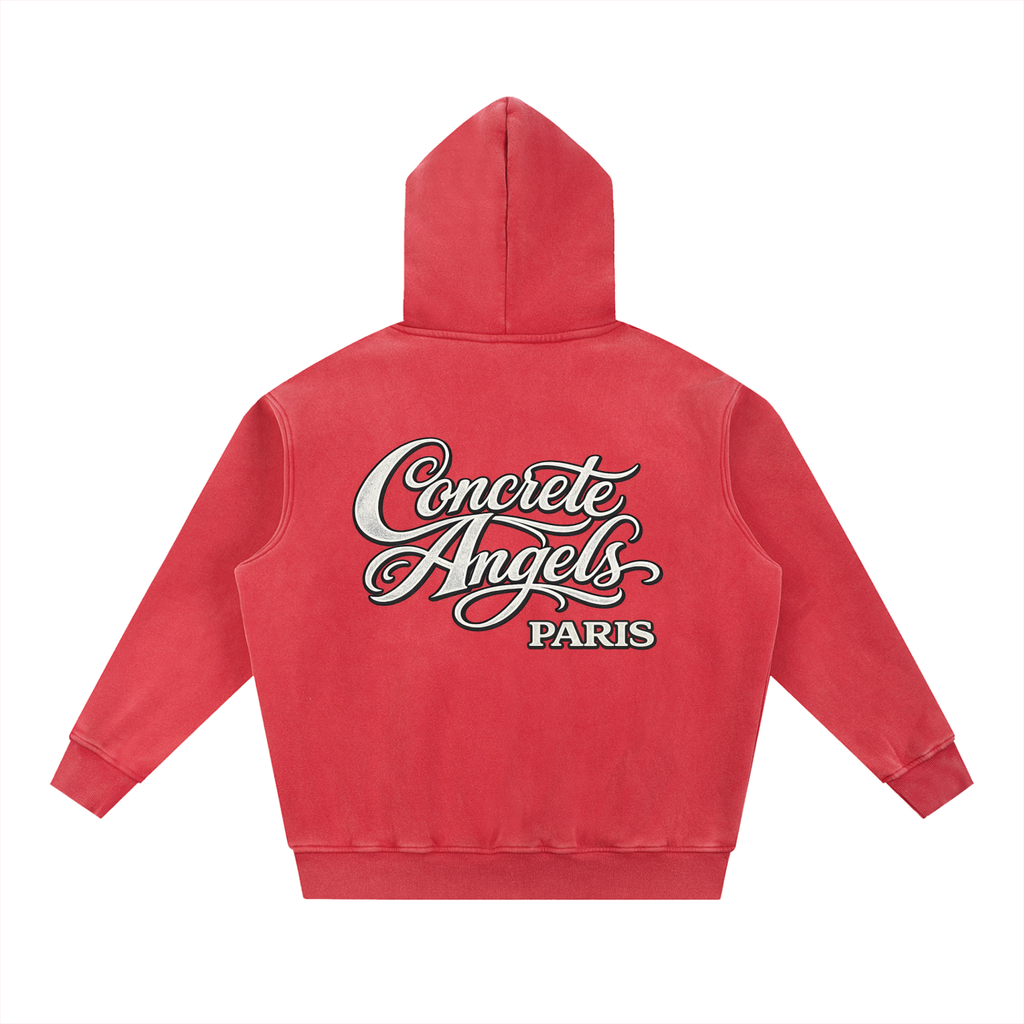 355 GSM Concrete Angels Snow Wash Oversize Hoodie
