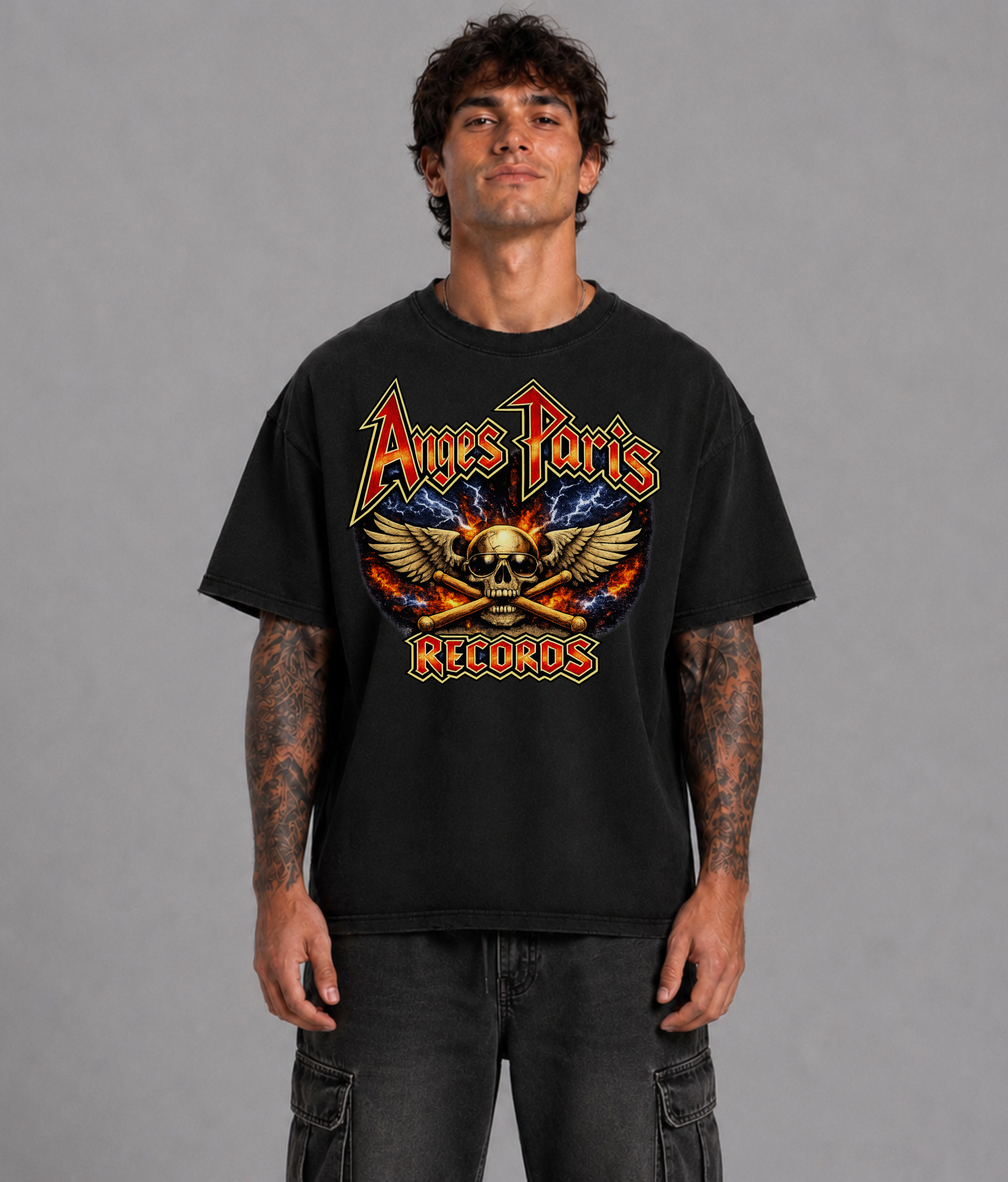 430 GSM Anges Paris Records Heavyweight T-Shirt
