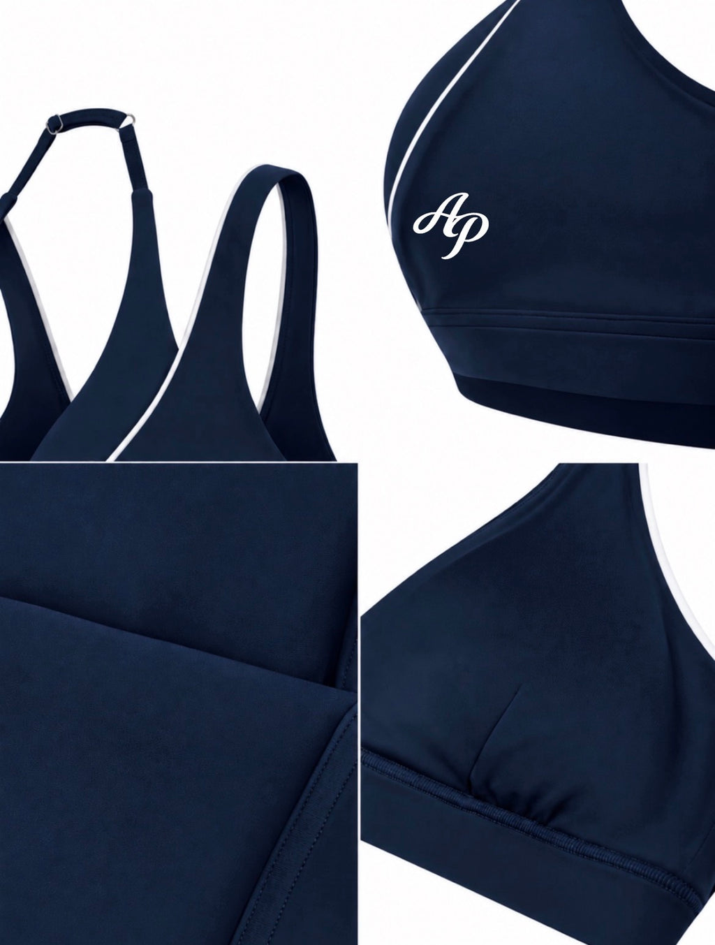 AP Halter Sports Bra- Navy/Black