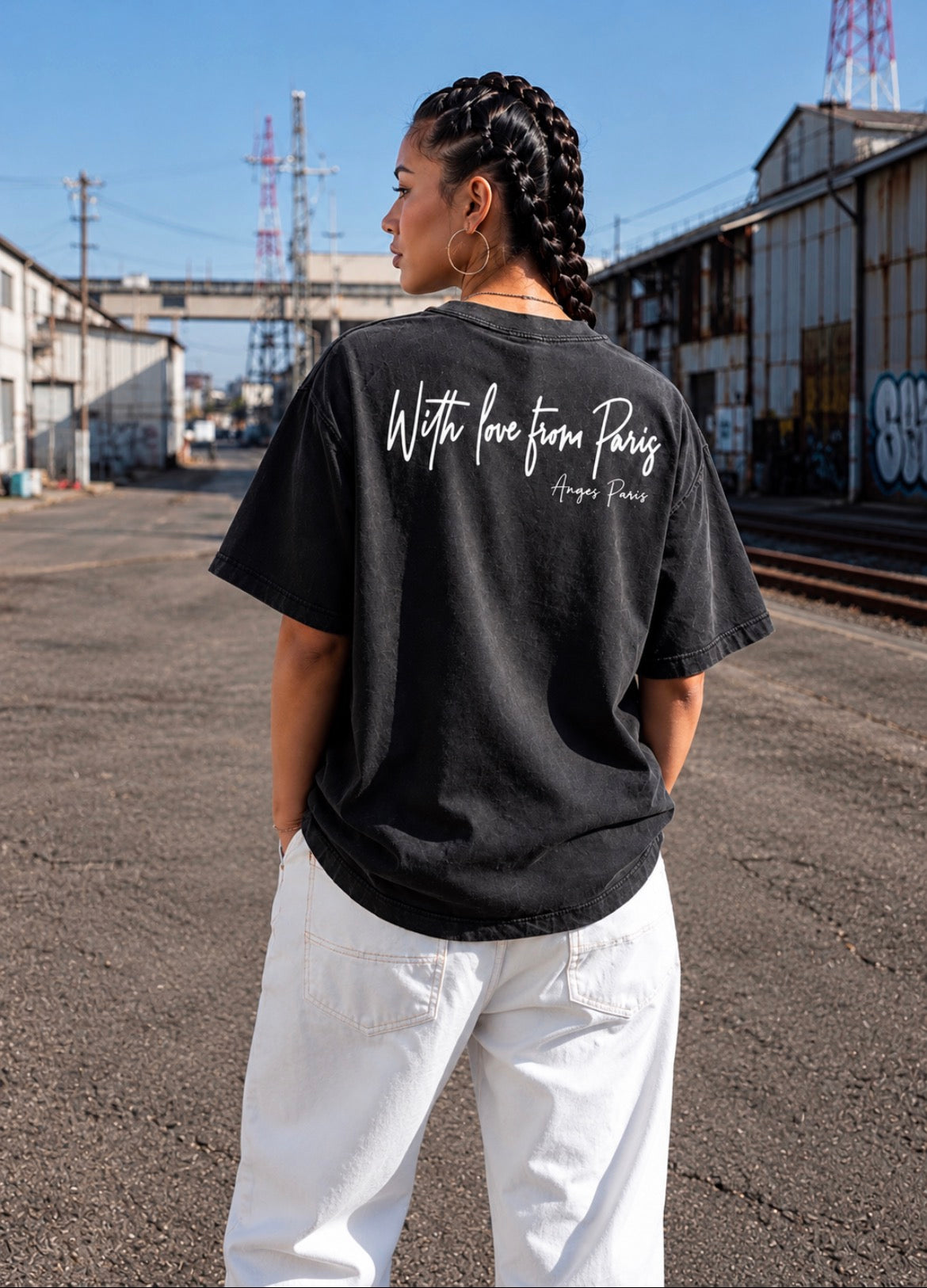 430GSM (12.7オンス) With Love From Paris ヘビーウェイトTシャツ