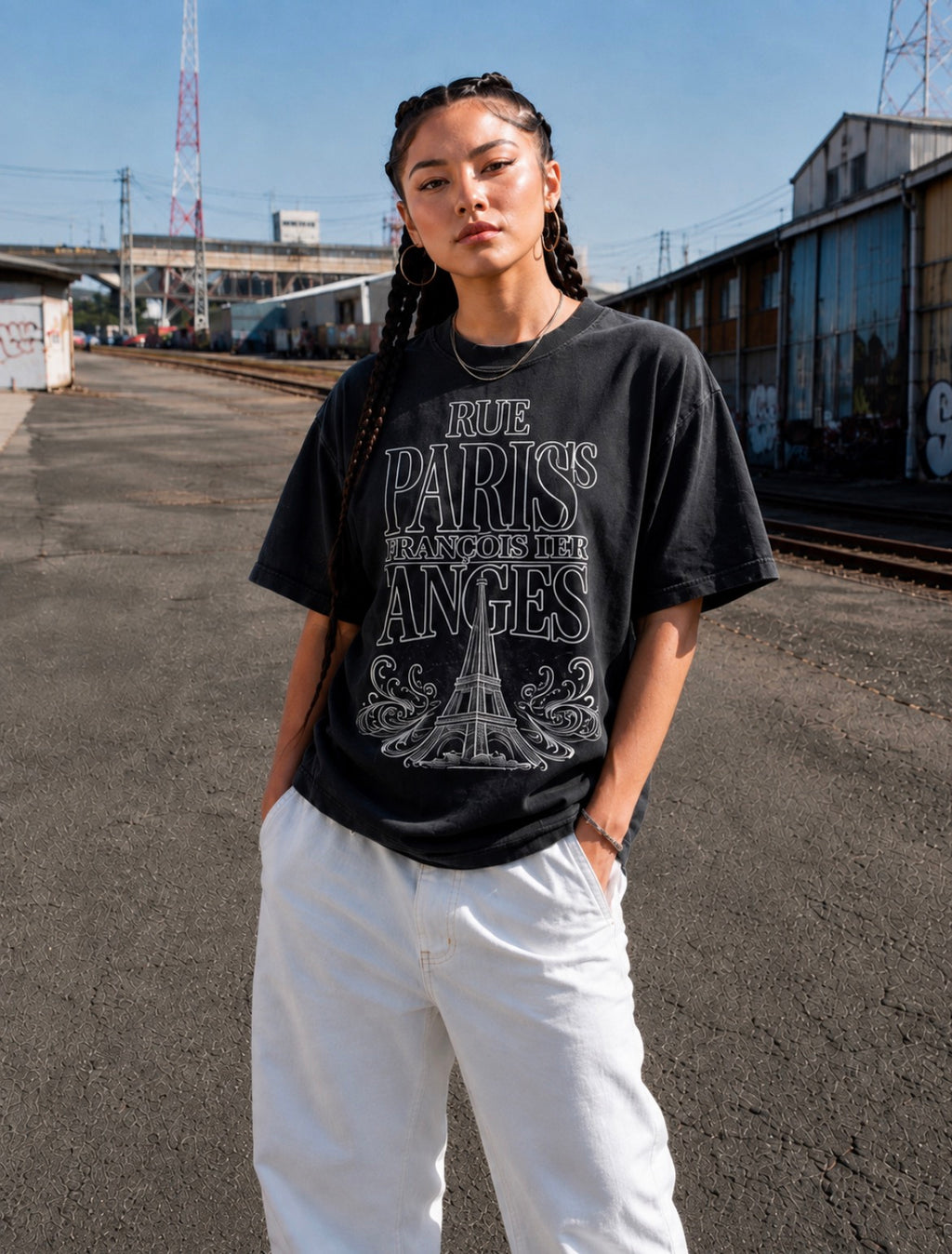 430GSM (12.7オンス) With Love From Paris ヘビーウェイトTシャツ