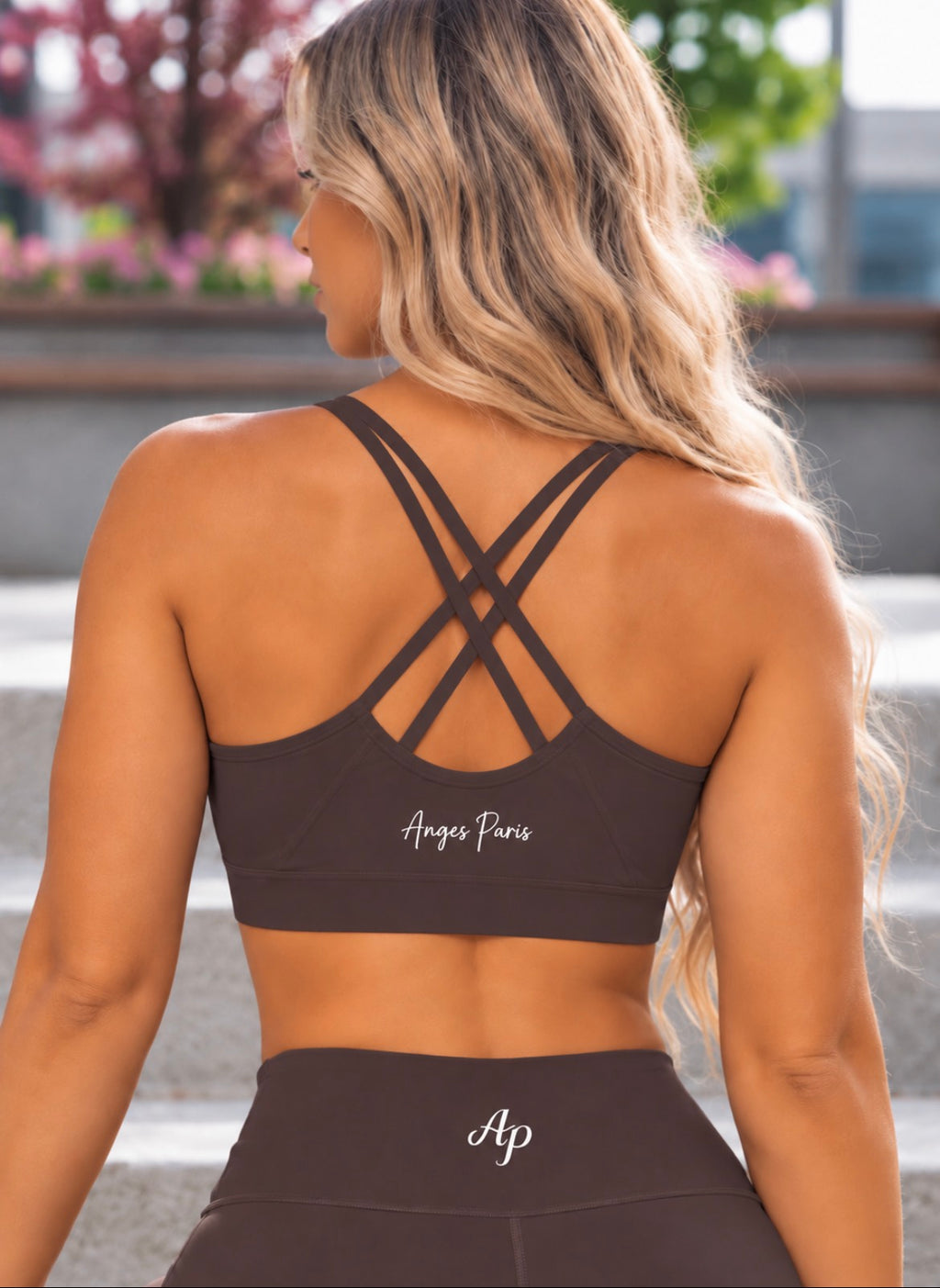 AP Cross Back Tank Top- Coffee/Black