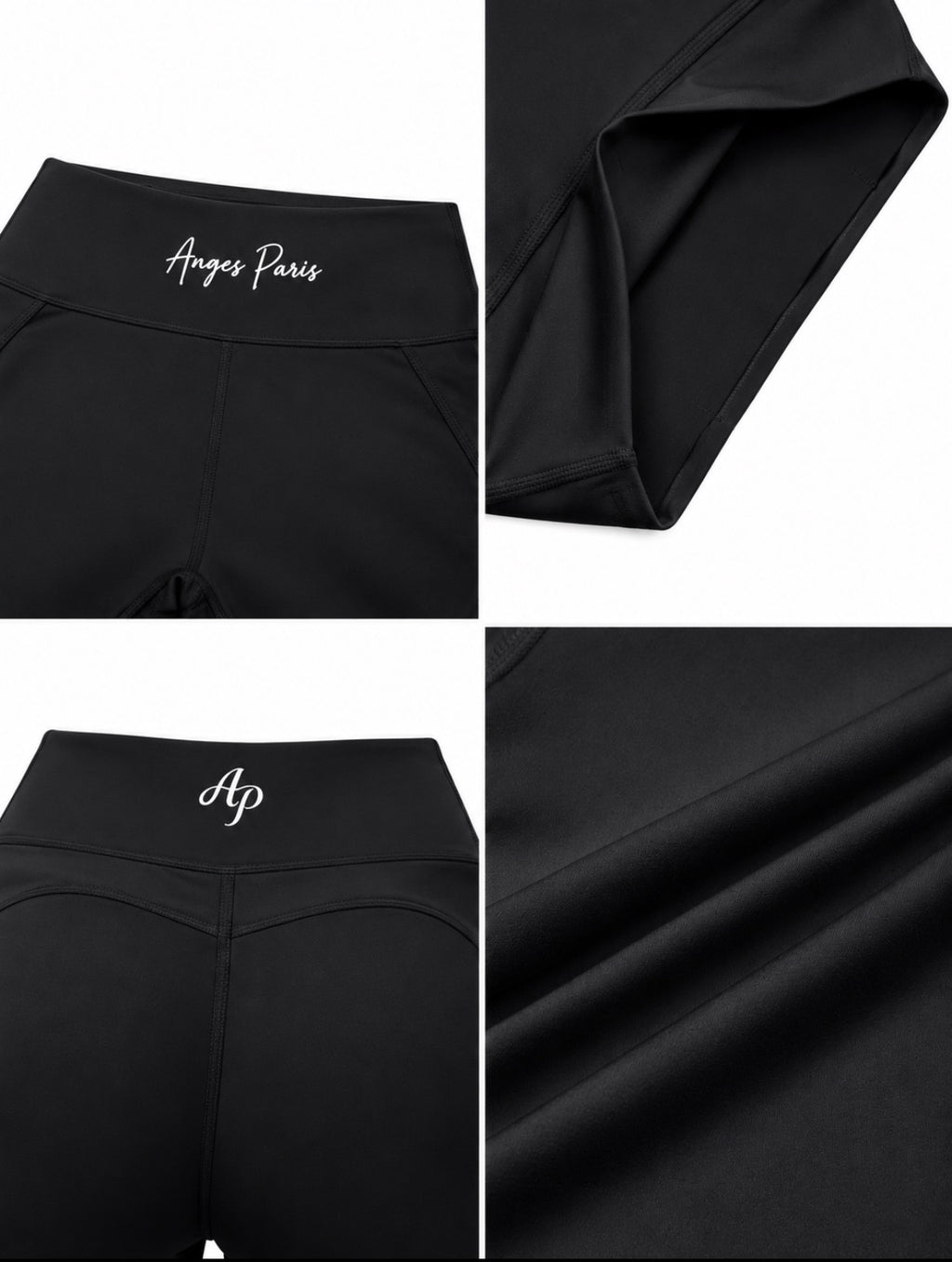 AP Lycra High Waisted Shorts- Black