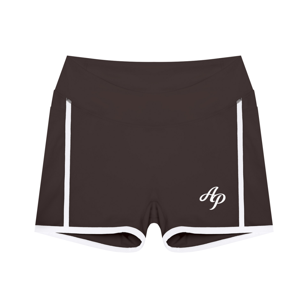 AP High Waisted Biker Shorts-Pink/Brown