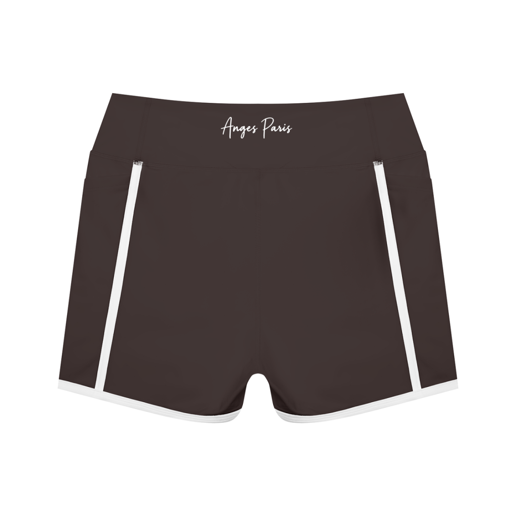 AP High Waisted Biker Shorts-Pink/Brown