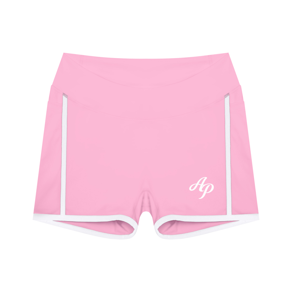 AP High Waisted Biker Shorts-Pink/Brown