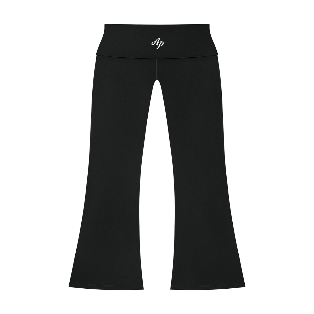 AP Fold-Over Flared Leggings-Coffee/Black