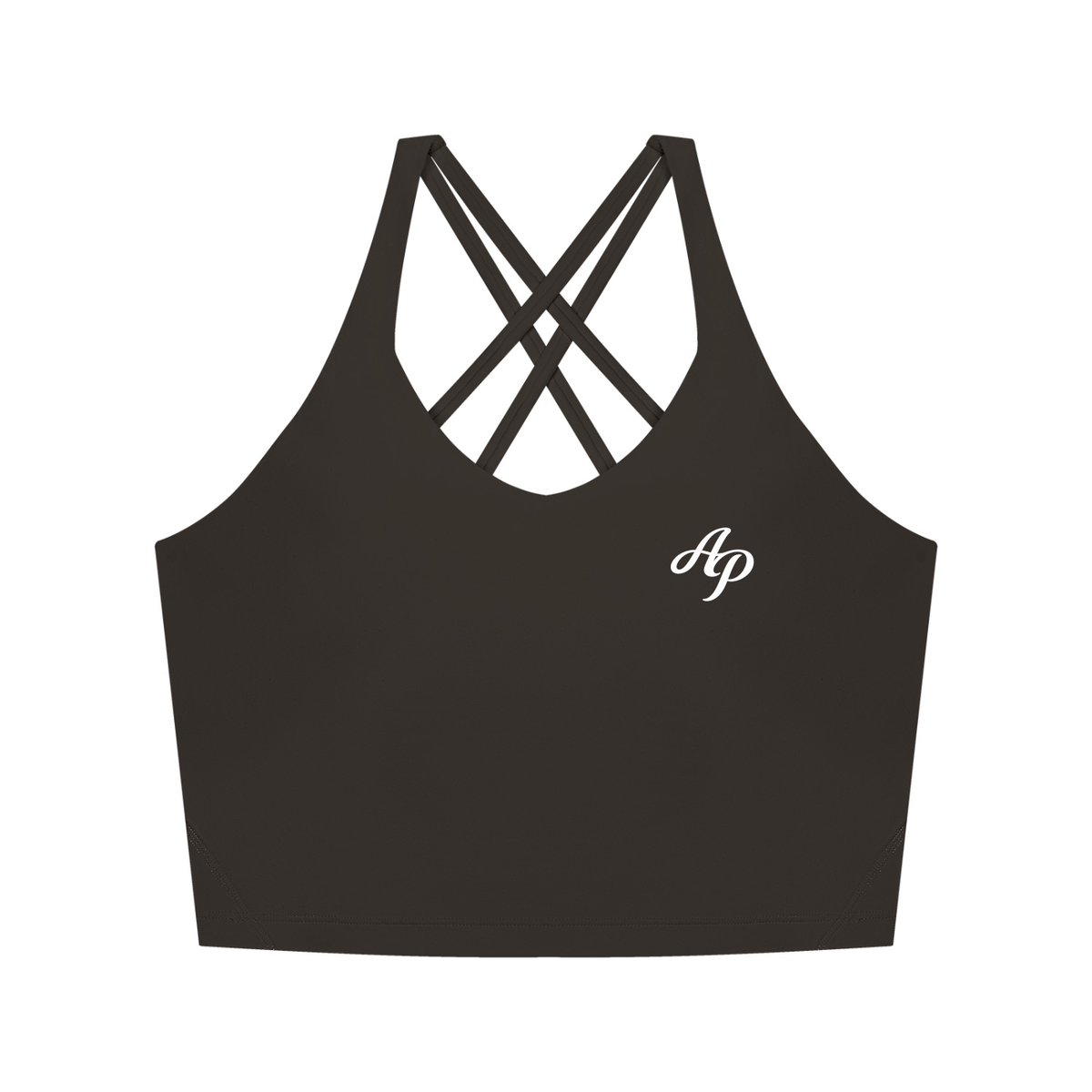 AP Cross Back Tank Top- Coffee/Black