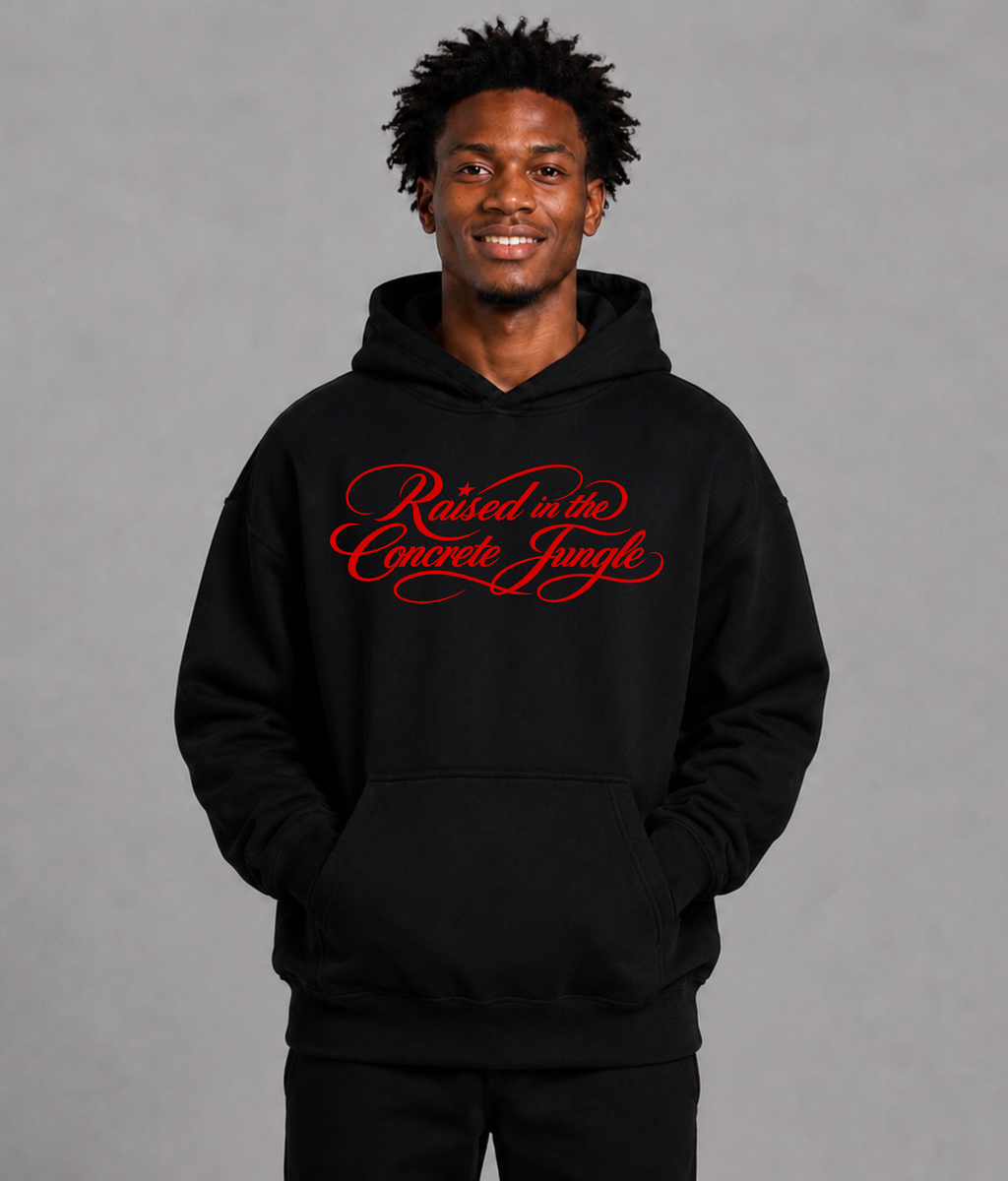 460 GSM Raised Script Kanji Heavyweight Fleece Hoodie