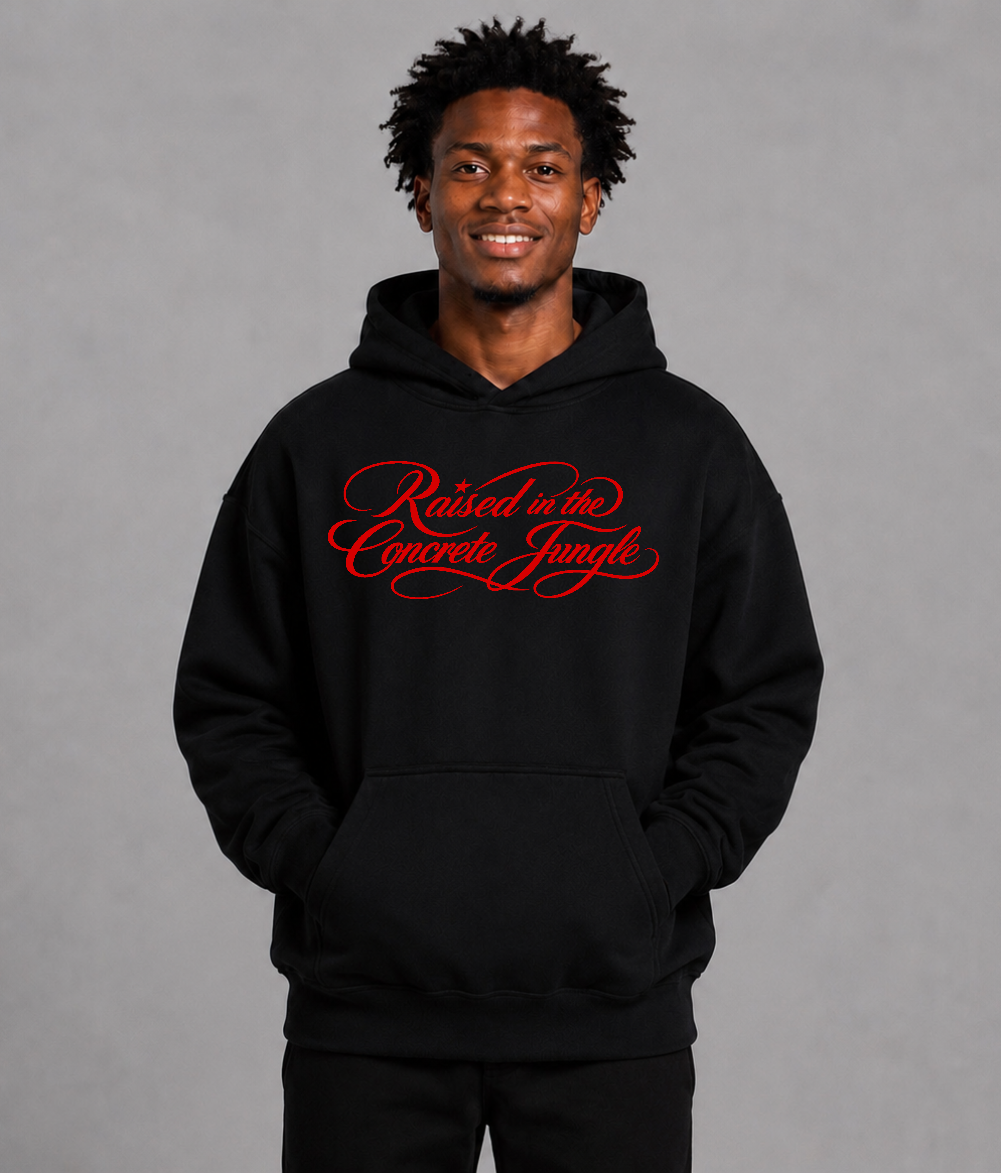 460 GSM Raised Script Kanji Heavyweight Fleece Hoodie