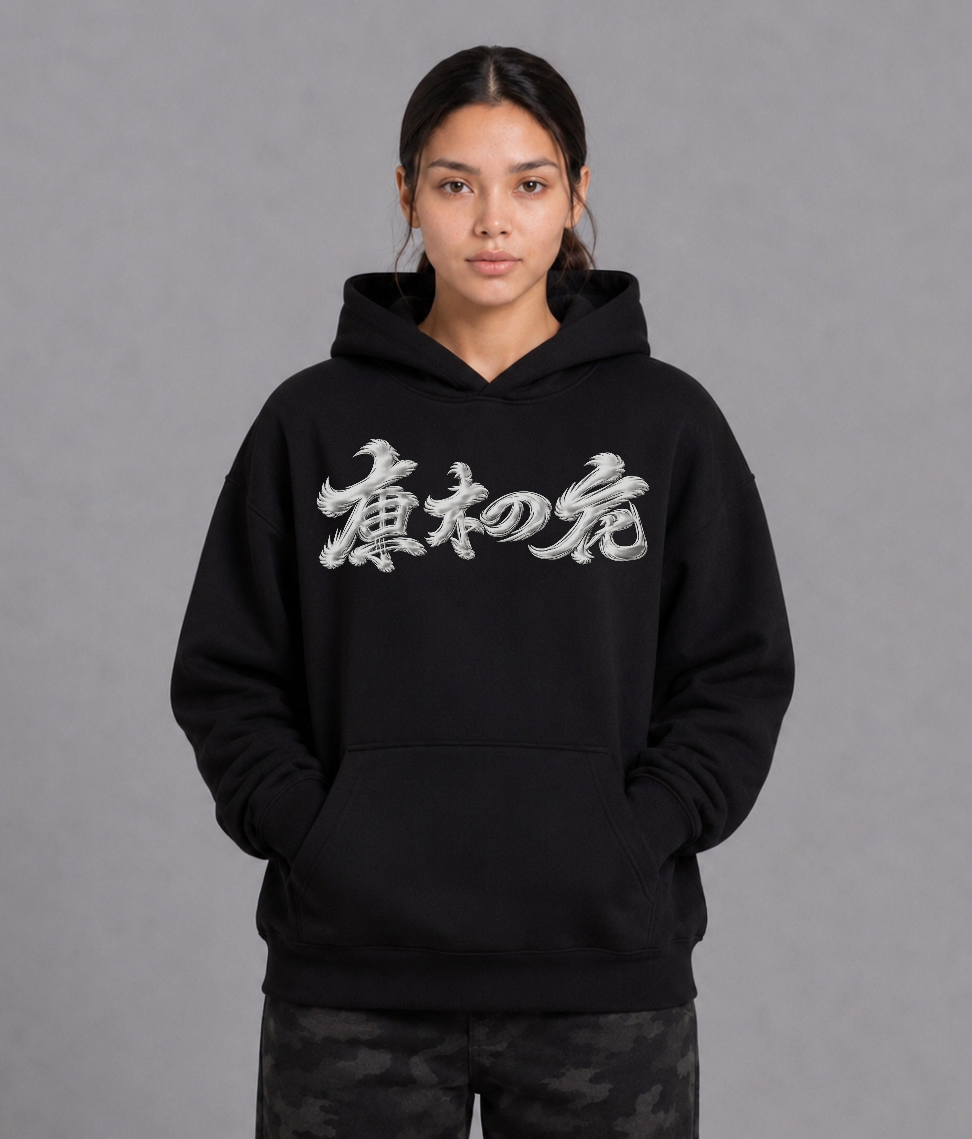 500 GSM Kanji Flight Anges Heavyweight Hoodie