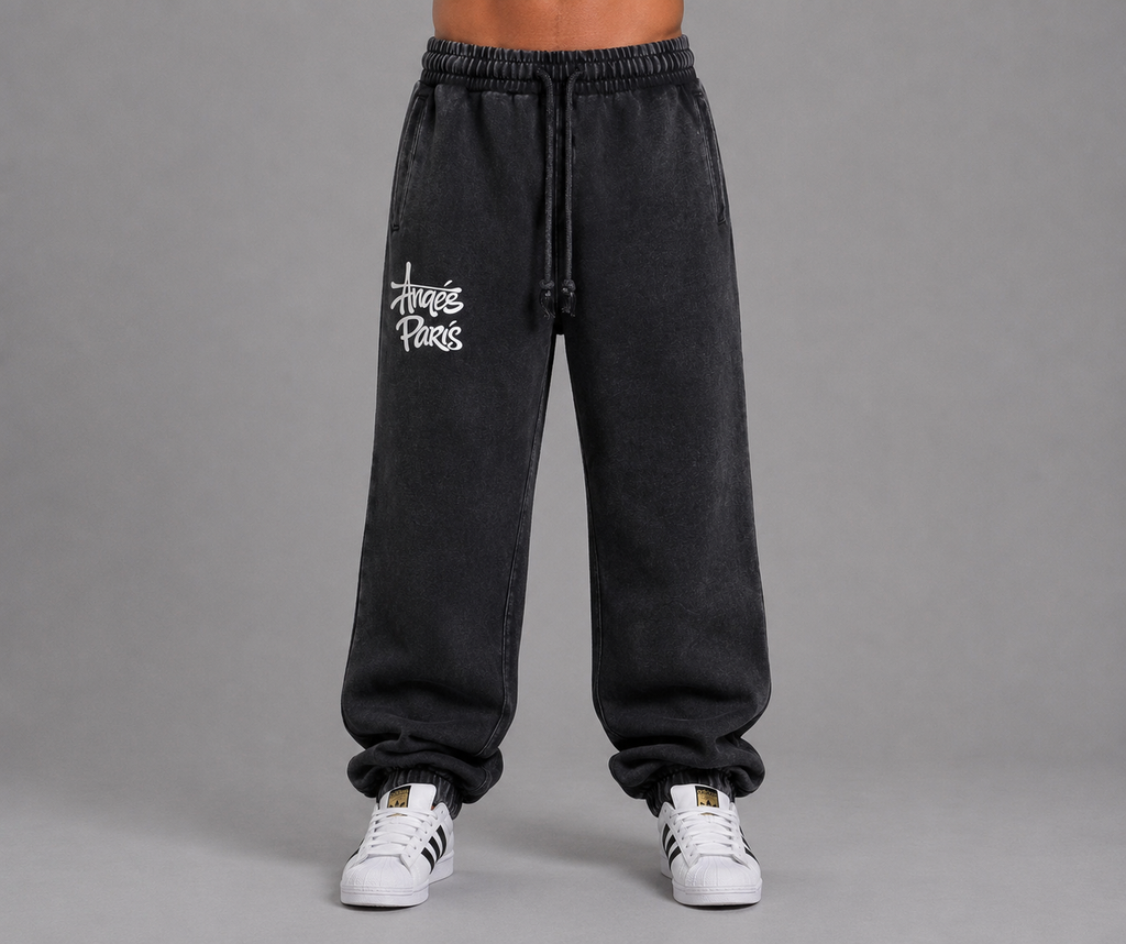 400 GSM Anges Paris Snow Wash Heavyweight Sweatpants