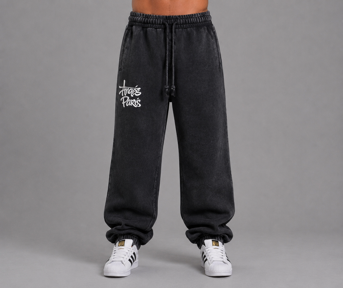 400 GSM Anges Paris Snow Wash Heavyweight Sweatpants