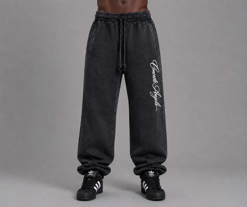 400 GSM Concrete Angels Snow Wash Heavyweight Sweatpants