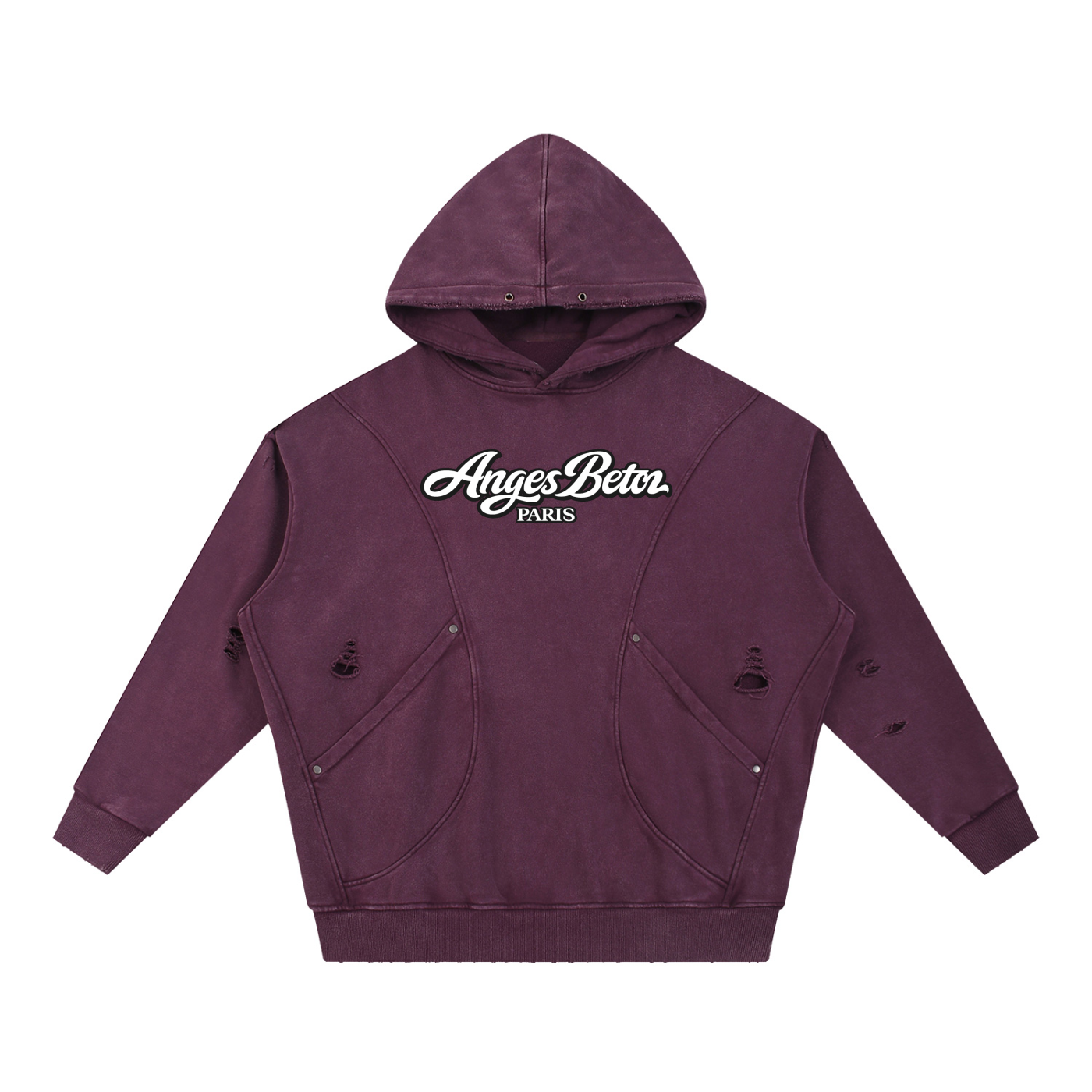 420 GSM Anges Beton Distressed Hoodie