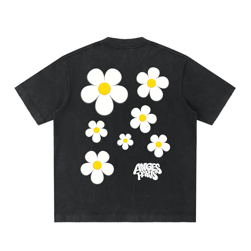 430 GSM (12.7oz) Anges Daisies Heavyweight T-Shirt
