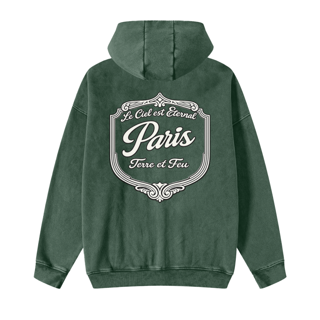 360 GSM Anges Beton Snow Washed Zip-Through Hoodie