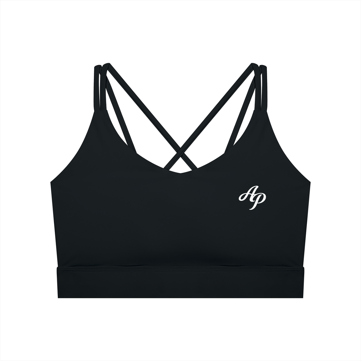 AP Lycra Cropped Sport Bra- Black