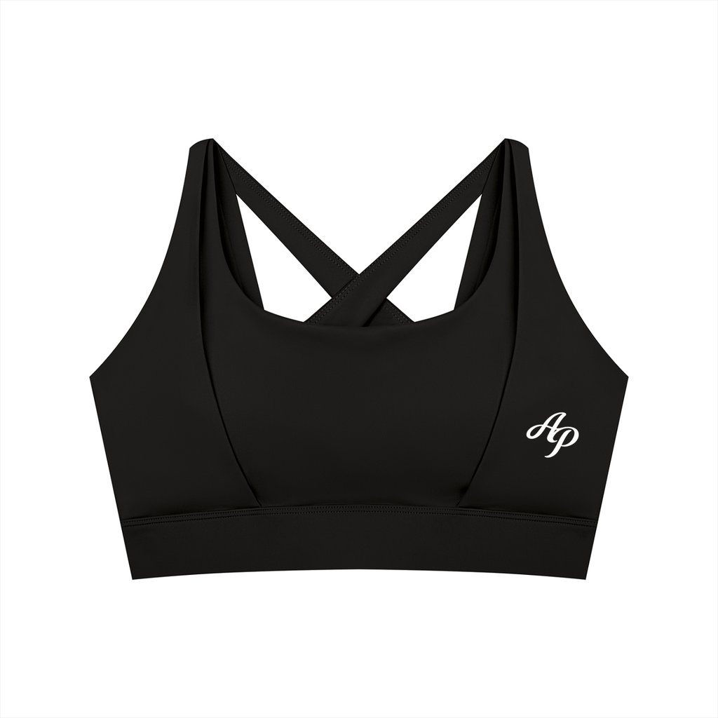 AP Cropped Sports Bra- Gray/Black