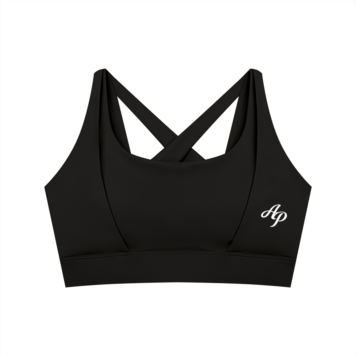AP Cropped Sports Bra- Gray/Black