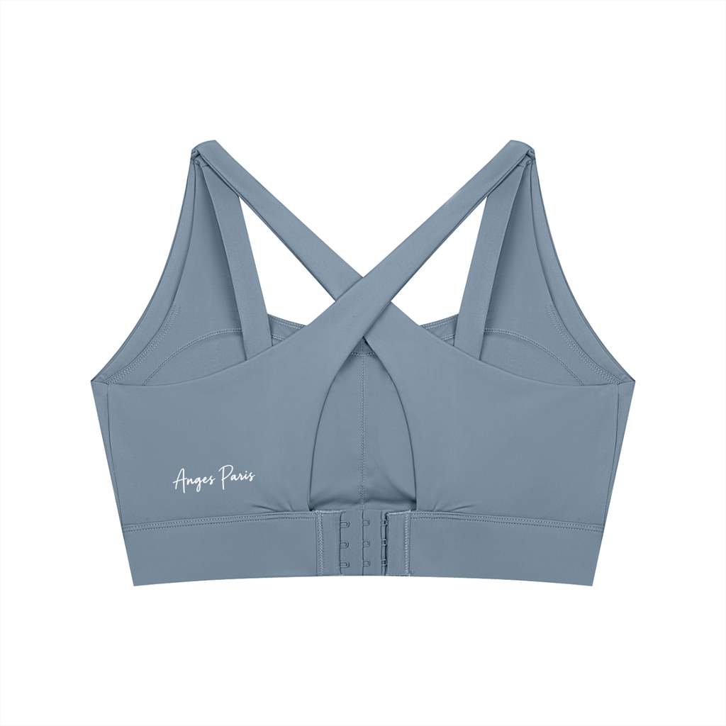 AP Cropped Sports Bra- Gray/Black