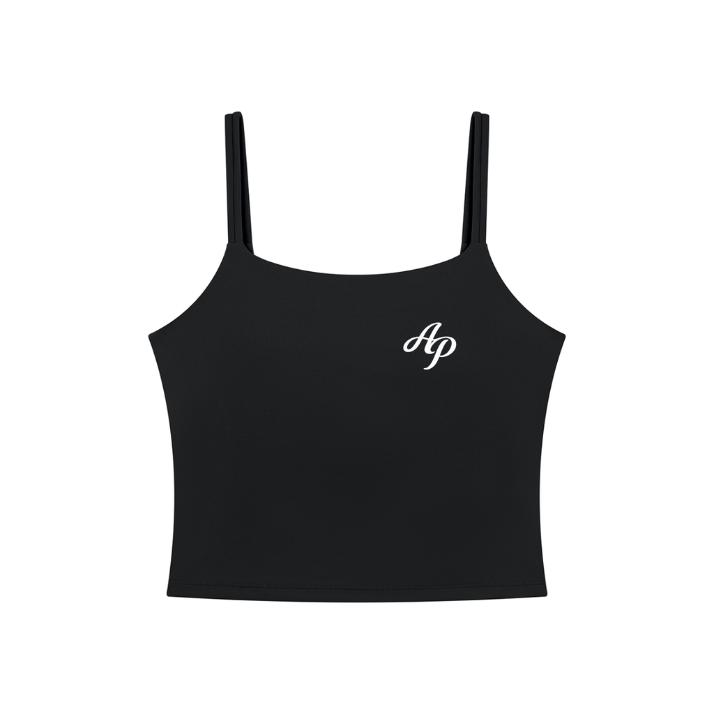 AP Yoga Crop Tank Top- Black/Pink