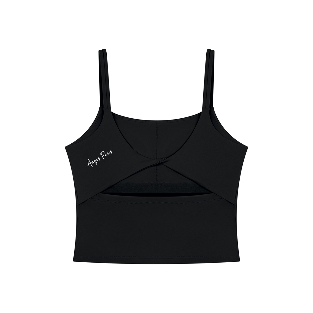AP Yoga Crop Tank Top- Black/Pink