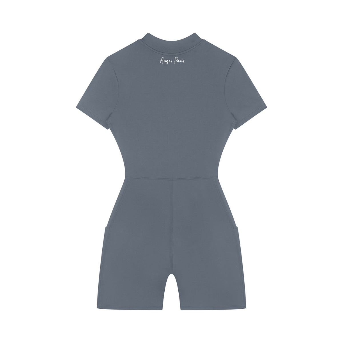 AP Quarter-Zip Romper- Gray/Black