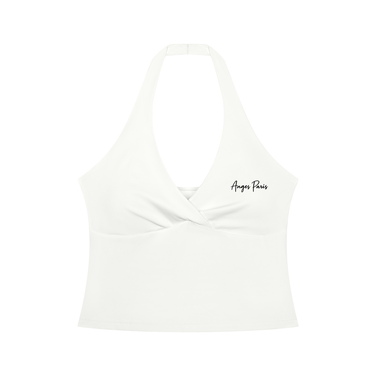 AP Ruched Halter Tank Top- White