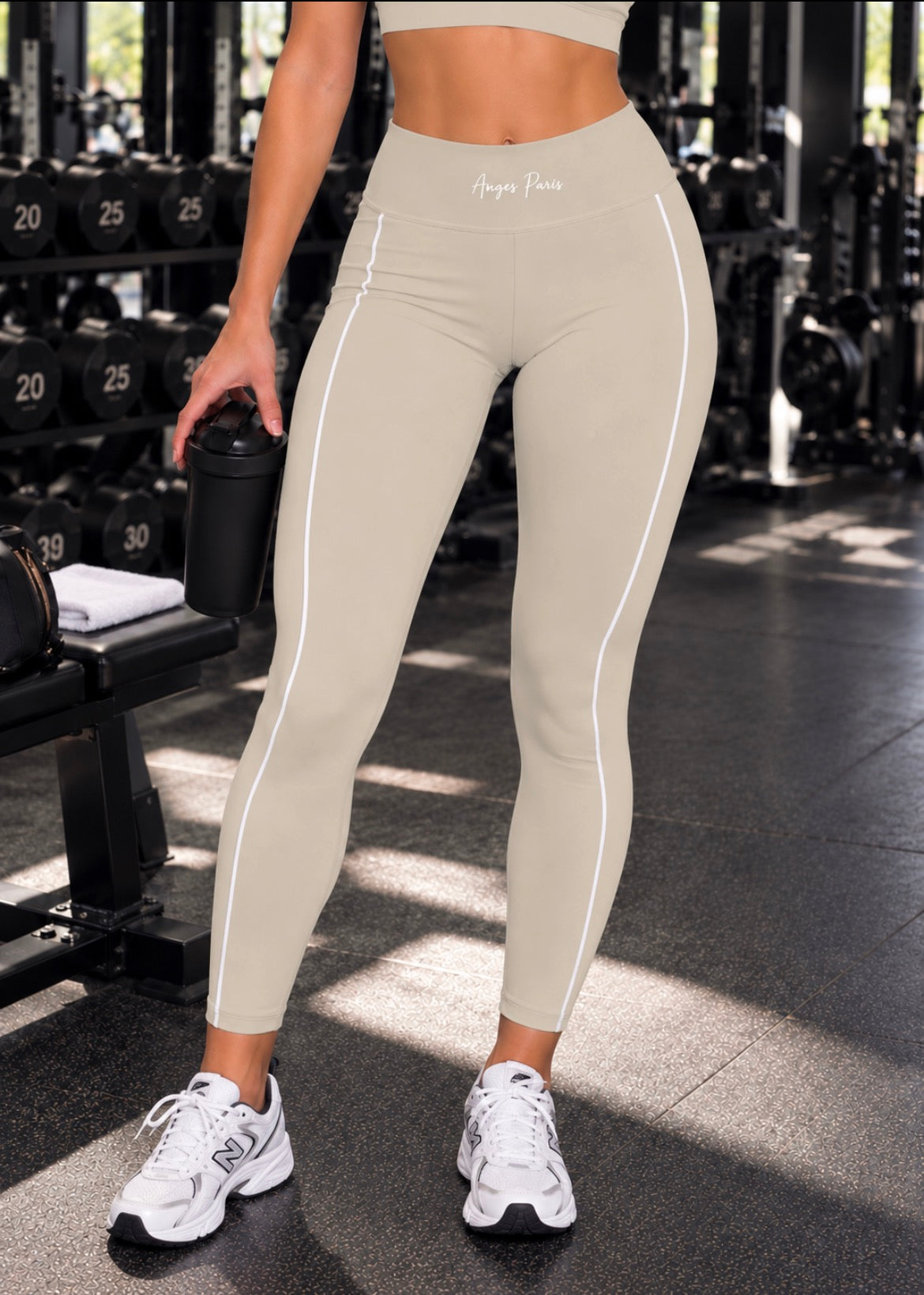 AP High-Waist Leggings-Beige