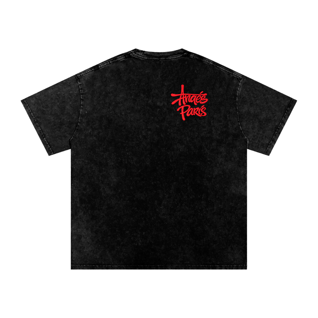 250 GSM Mouth of Roses Snow Wash T-Shirt