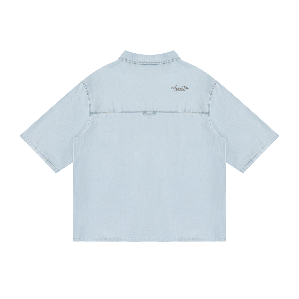 Anges Beton Vintage Wash Drop Shoulder Lyocell Shirt