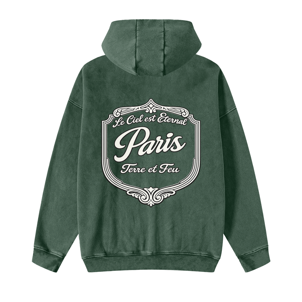 360 GSM Anges Beton Snow Washed Zip-Through Hoodie