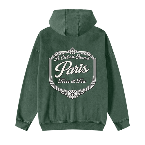 360 GSM Anges Beton Snow Washed Zip-Through Hoodie