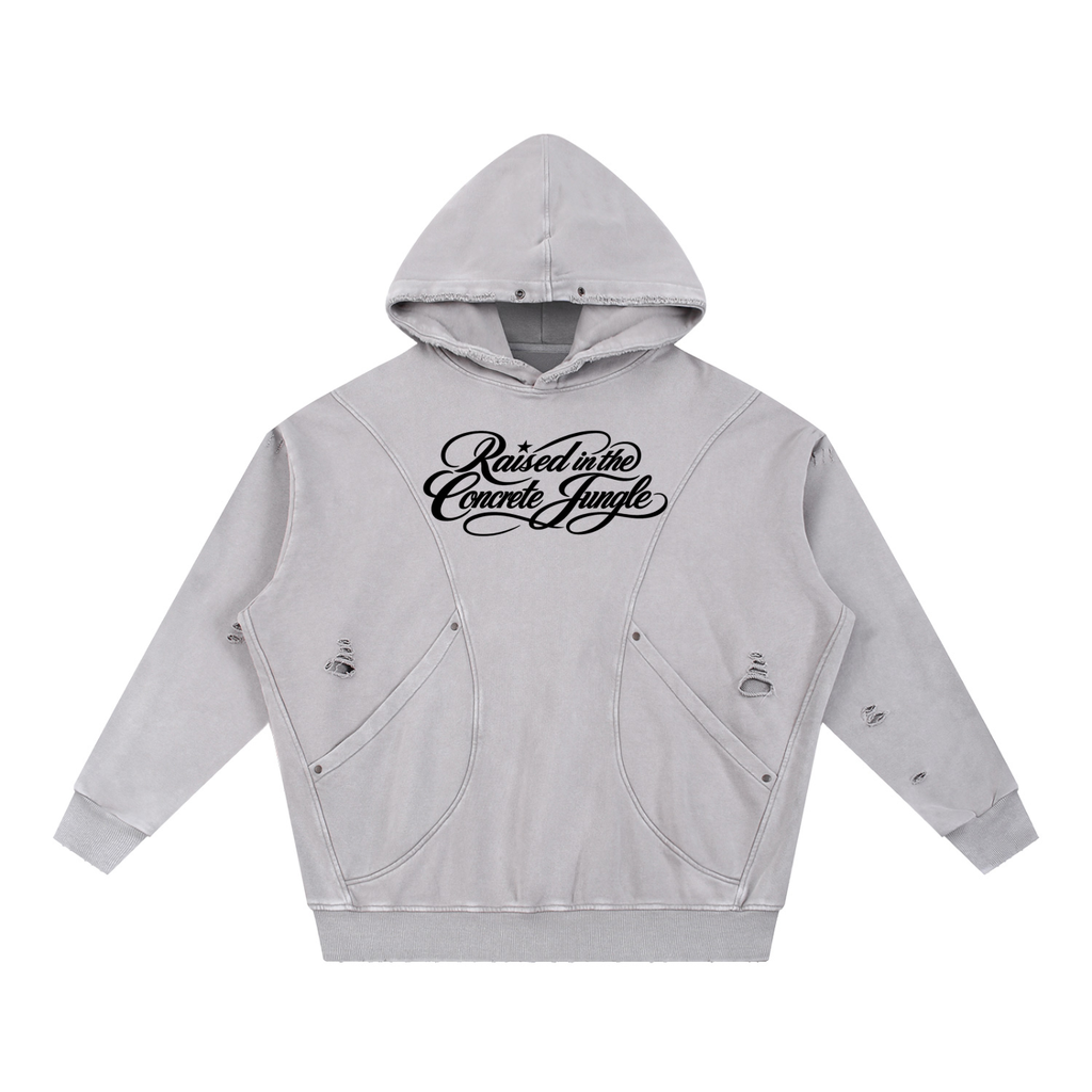 420 GSM angesparis.com Distressed Hoodie