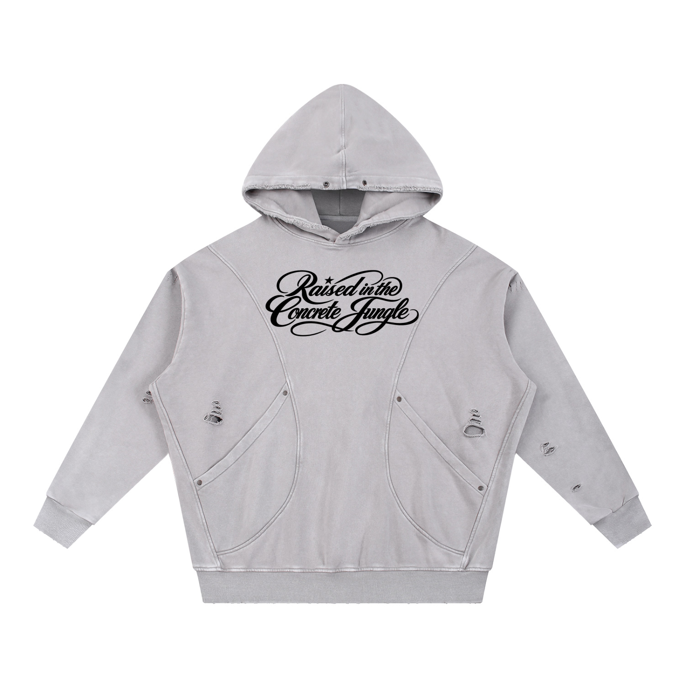 420 GSM angesparis.com Distressed Hoodie