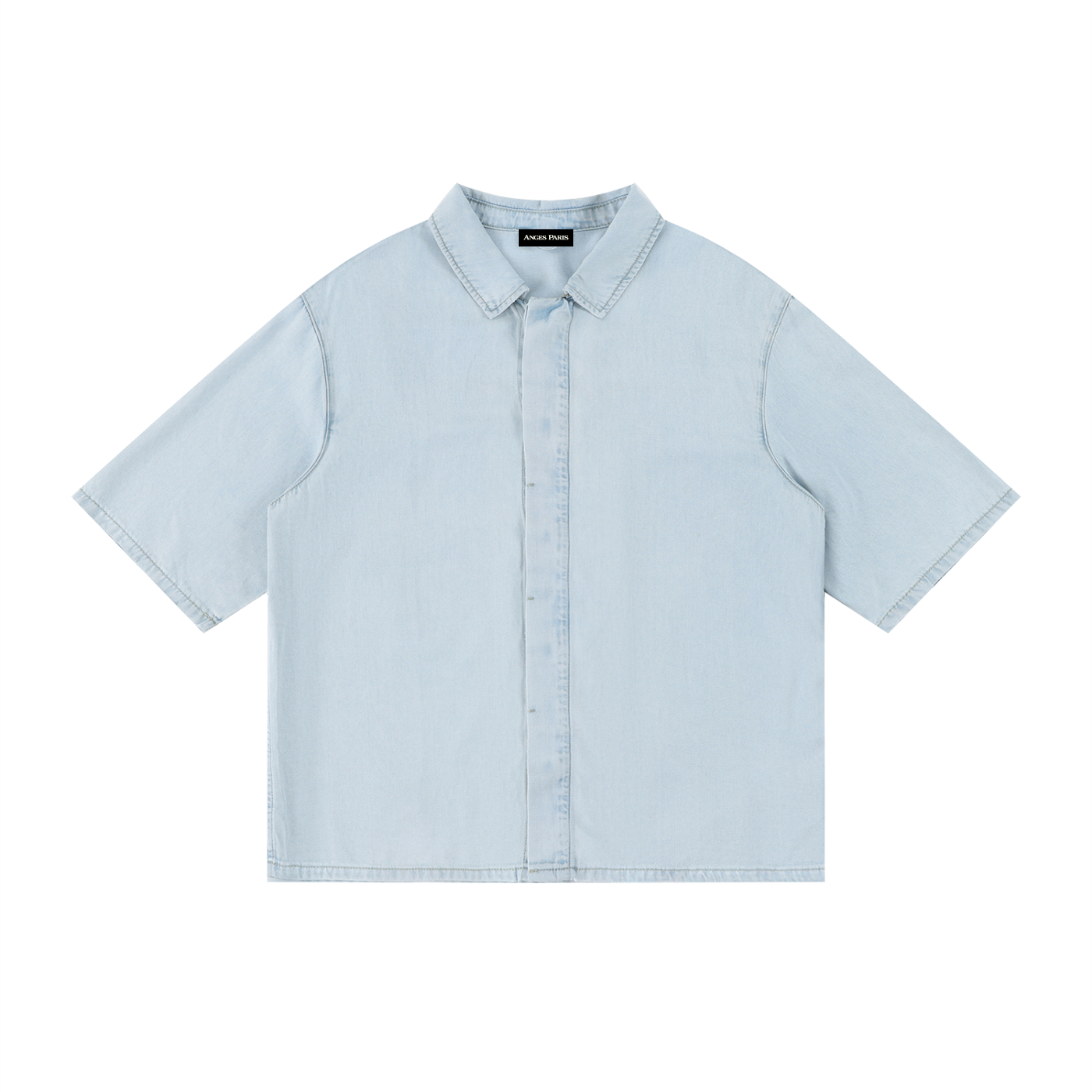 Anges Beton Vintage Wash Drop Shoulder Lyocell Shirt